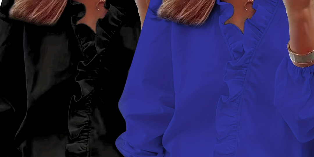 LORELEI™ - Timeless V-Neck Blouse with Ruffles for Casual Elegance