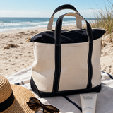 Canvas Beach Tote Bag – Zip Tote for Women