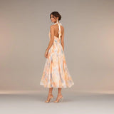 Esther - Halter Dress with Watercolour Print