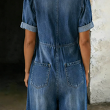 Mamma Mia Short Sleeve Denim Jumpsuit