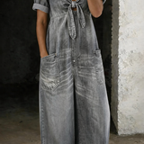 Mamma Mia Short Sleeve Denim Jumpsuit