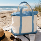 Canvas Beach Tote Bag – Zip Tote for Women