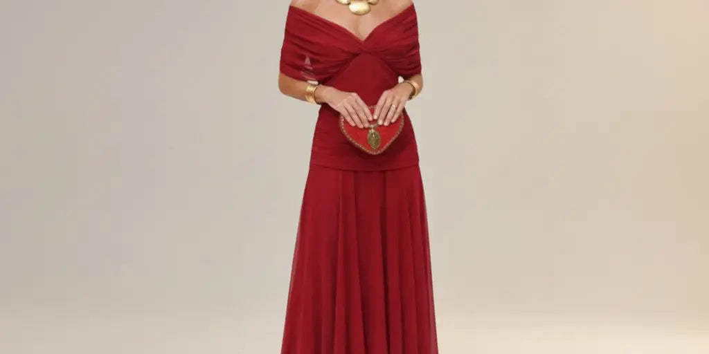 Velora - Long Floral Dress with V-Neck