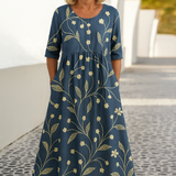 Elize - Relaxed Midi Dress - Effortless Elegance, Everyday Comfort