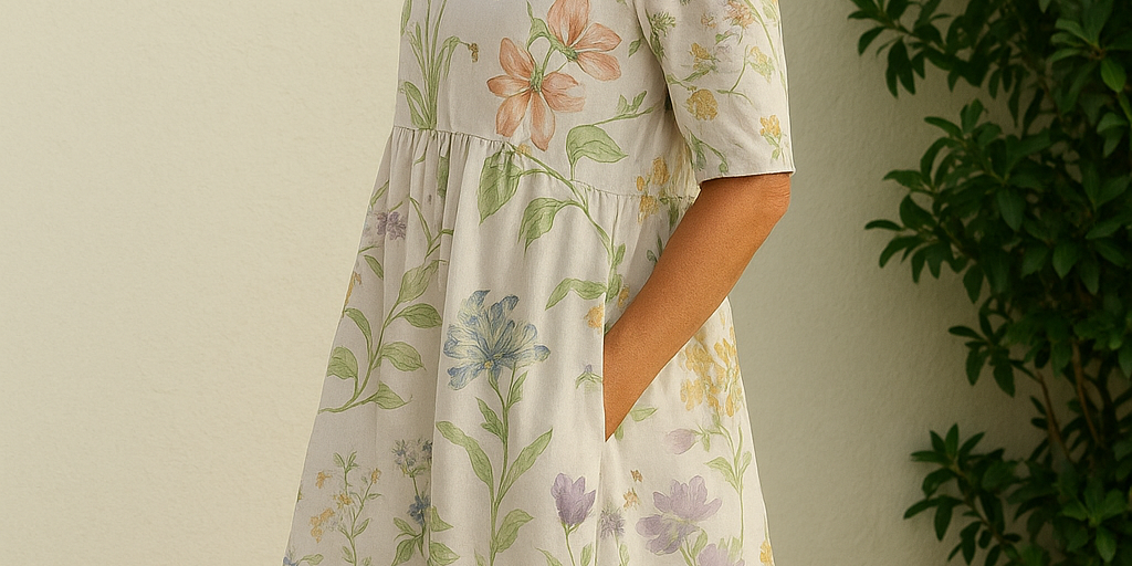 Elize - Relaxed Midi Dress - Effortless Elegance, Everyday Comfort