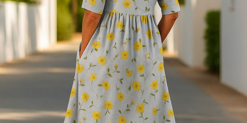 Elize - Relaxed Midi Dress - Effortless Elegance, Everyday Comfort
