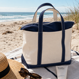 Canvas Beach Tote Bag – Zip Tote for Women