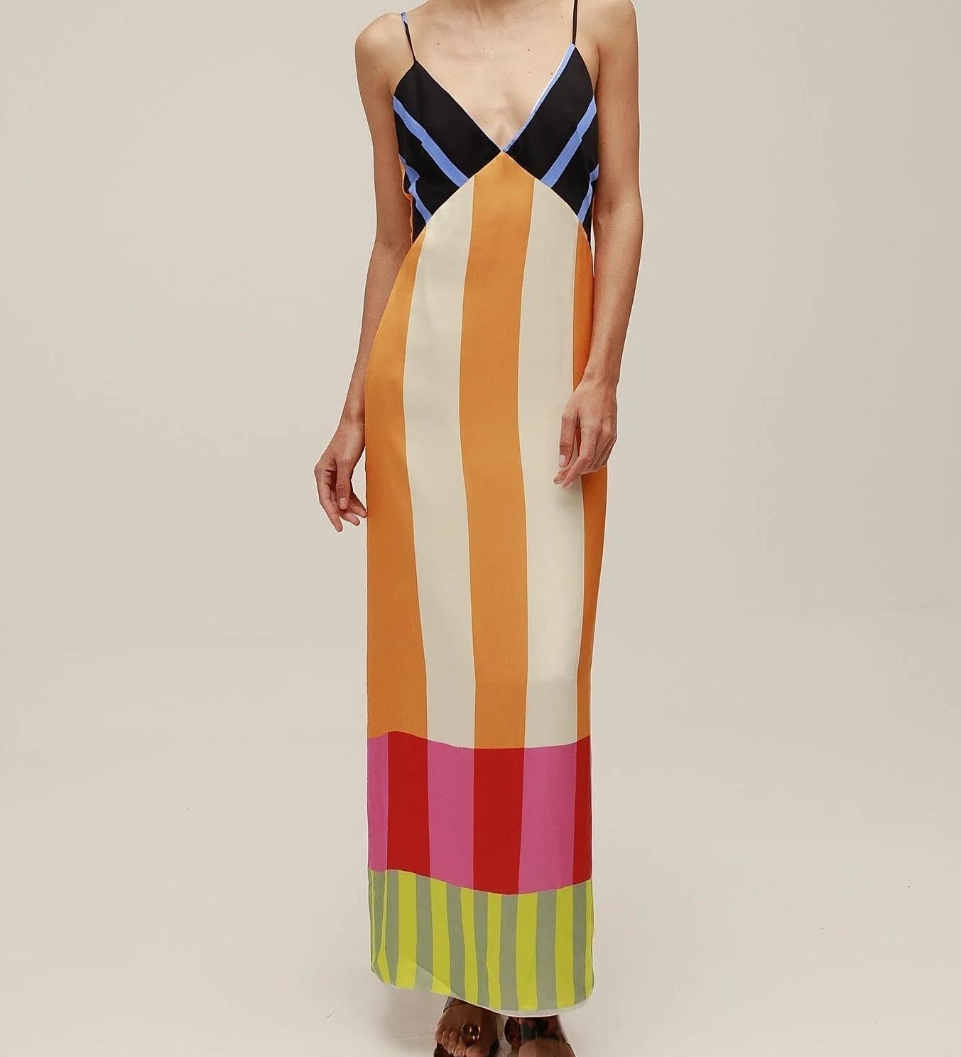 Paloma | Maxi Dress in Colourful Stripes