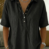 Arabella - Relaxed Fit Button Blouse