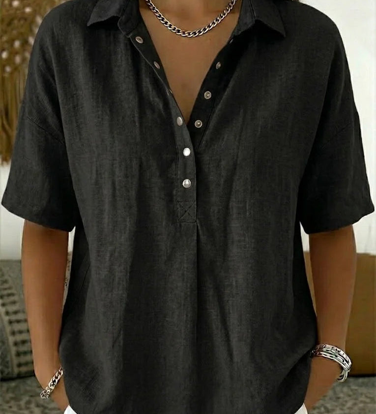 Arabella - Relaxed Fit Button Blouse
