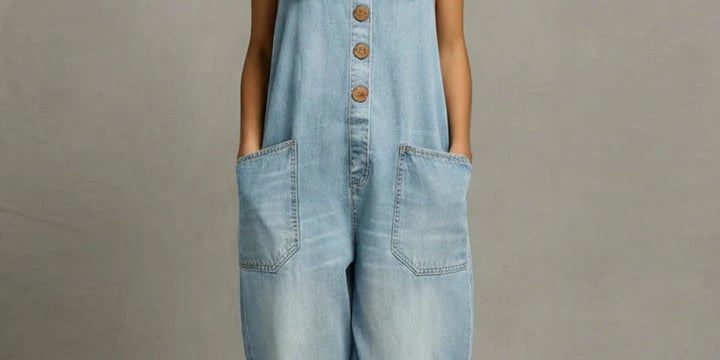 Mabel - Women’s Denim Utility Jumpsuit