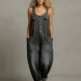 Mabel - Women’s Denim Utility Jumpsuit