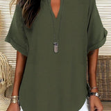 GENNEVA™ – Casual Plain Short Sleeve Blouse