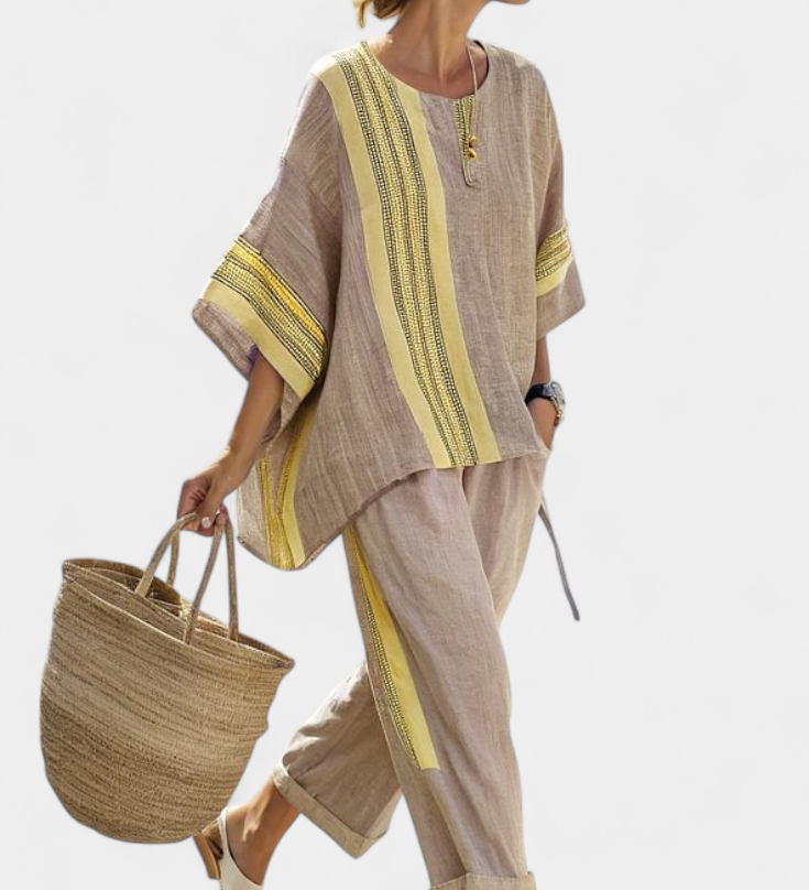 Lorena - Boho Linen and Bamboo Set
