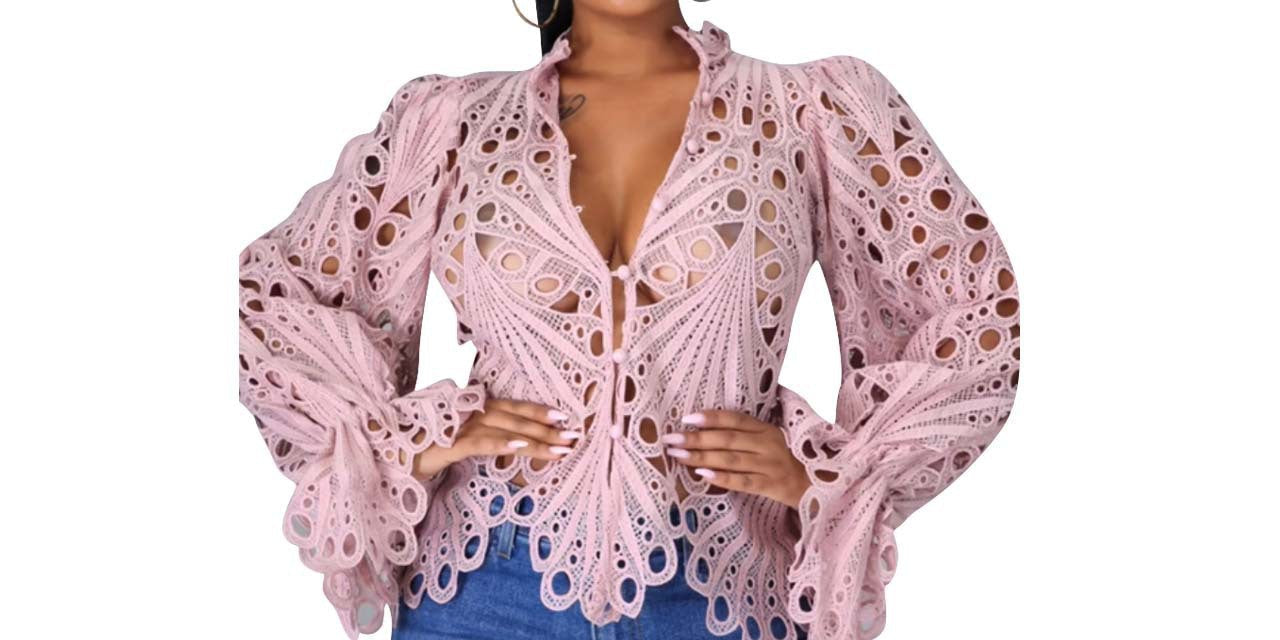 ISALI™ - Chic Asymmetrical Flounce Sleeve Blouse