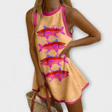 Célia - Mini Dress with Sardine Print