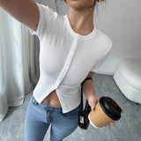 HATI™ - Relaxed Summer Short Sleeve Buttoned Top