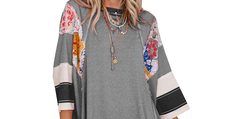 BAILEY™ – Lightweight Patchwork Batwing Top