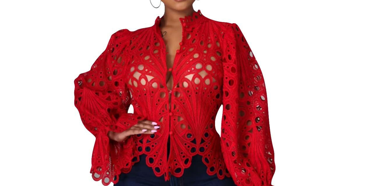 ISALI™ - Chic Asymmetrical Flounce Sleeve Blouse