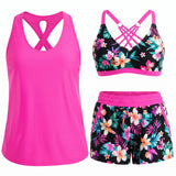 HONORIA | SPORTY THREE-PIECE TANKINI SET WITH POCKETS
