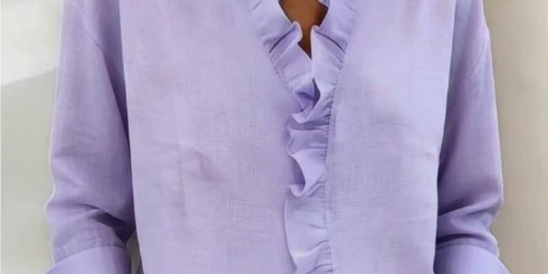 Delilah - Ruffled V-Neck Blouse
