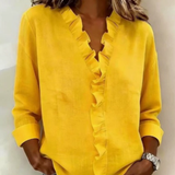 Delilah - Ruffled V-Neck Blouse