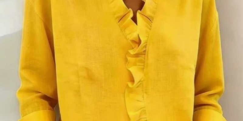 Delilah - Ruffled V-Neck Blouse