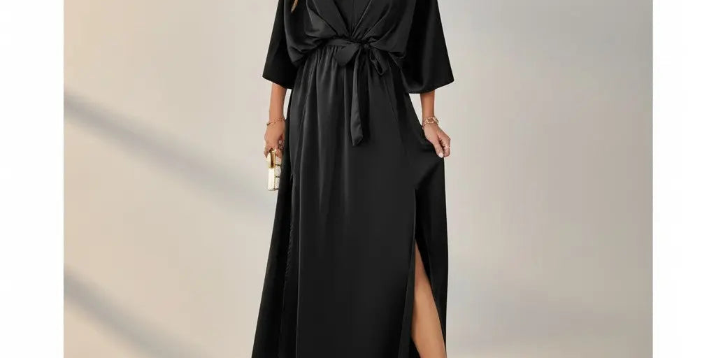 Penélope - Long Evening Dress with V-Neck