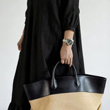 The Colourblock Woven Tote Bag