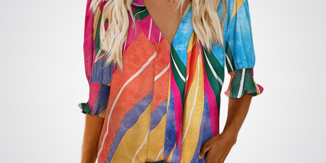 MONICA™ – Chic V-Neck Blouse