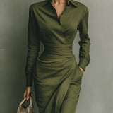 Carmen | Maxi Dress in Military Green
