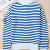 Celia | Striped Zipper Sweater