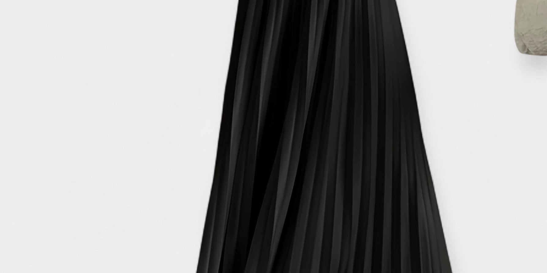 Pleated Satin Maxi Skirt