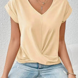 Elena | V-Neck Blouse with Button Detail