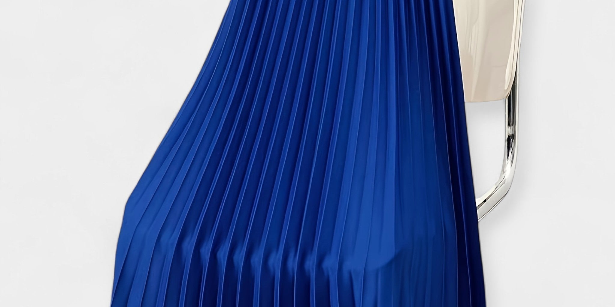 Pleated Satin Maxi Skirt