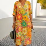 Nira | Vibrant Floral Midi Dress