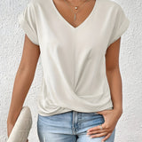 MEIKA™ – Classic Twist Detail V-Neck Top
