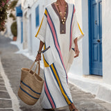 Caftan Dress "Blanche" – Joyful Stripe