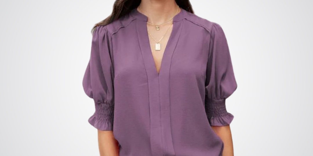 MONICA™ – Chic V-Neck Blouse