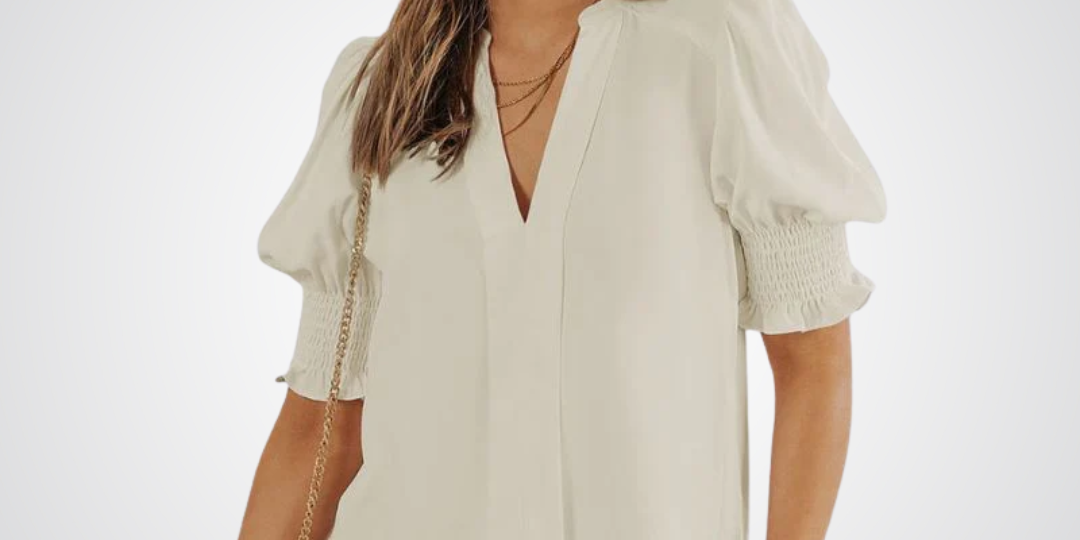 MONICA™ – Chic V-Neck Blouse