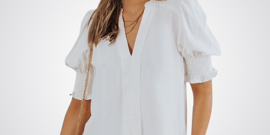 MONICA™ – Chic V-Neck Blouse