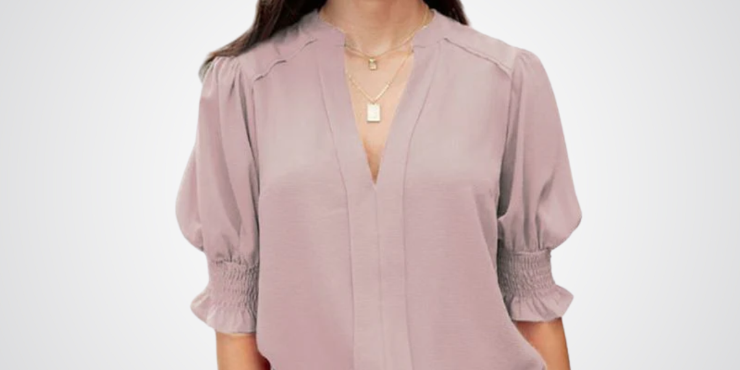MONICA™ – Chic V-Neck Blouse