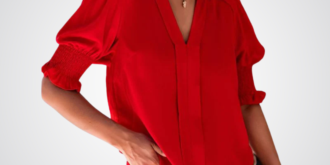 MONICA™ – Chic V-Neck Blouse