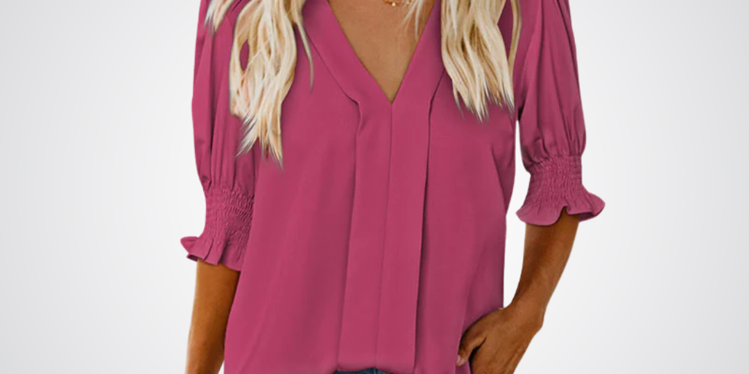 MONICA™ – Chic V-Neck Blouse