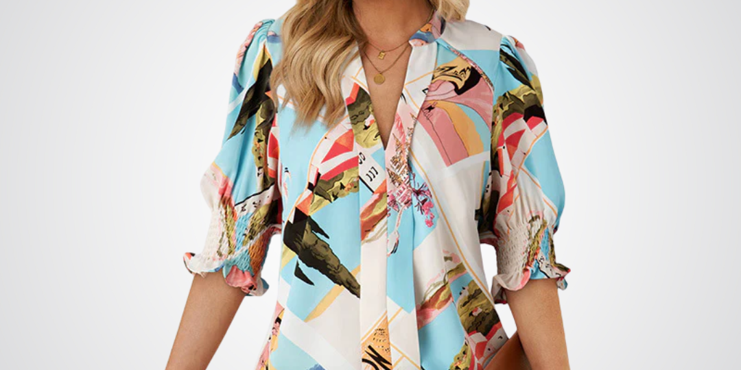 MONICA™ – Chic V-Neck Blouse