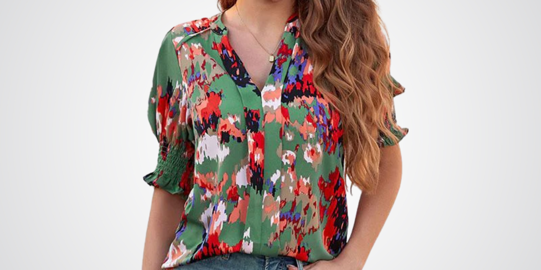 MONICA™ – Chic V-Neck Blouse
