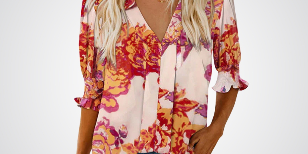 MONICA™ – Chic V-Neck Blouse