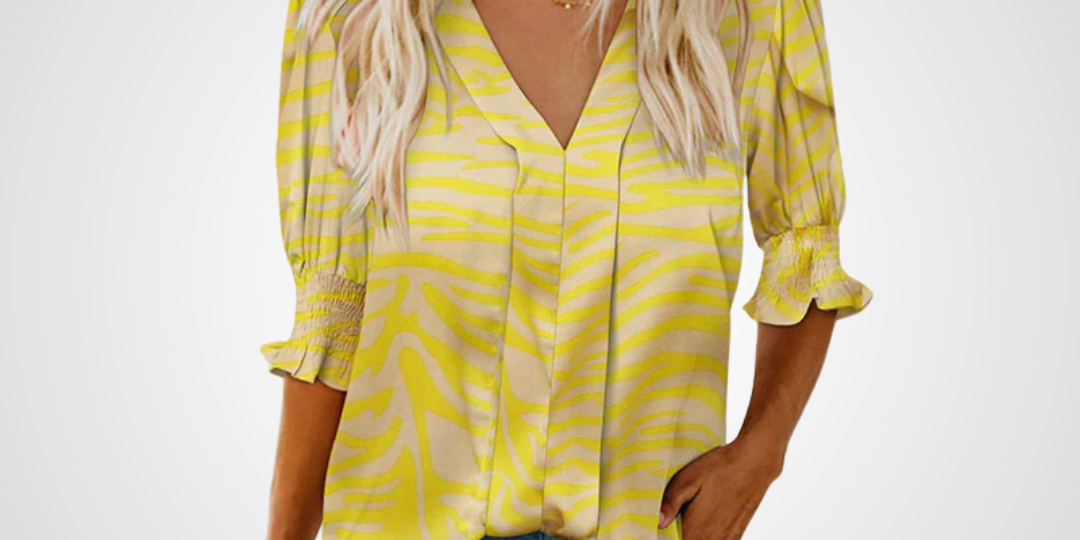 MONICA™ – Chic V-Neck Blouse