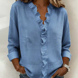 Delilah - Ruffled V-Neck Blouse