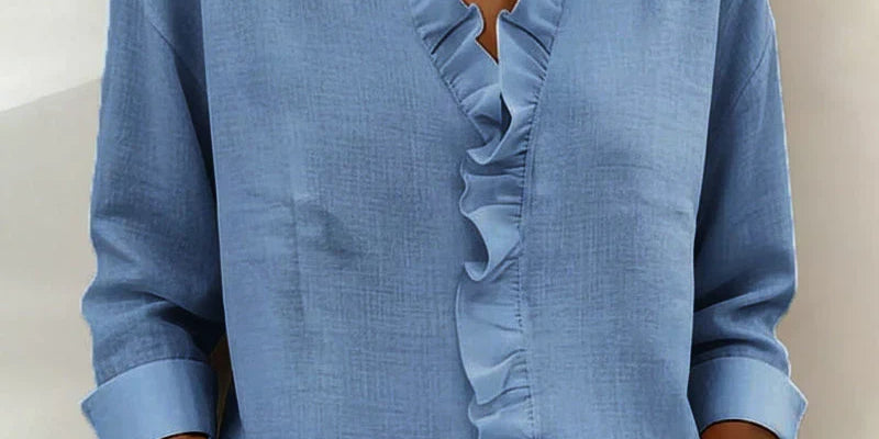 Delilah - Ruffled V-Neck Blouse